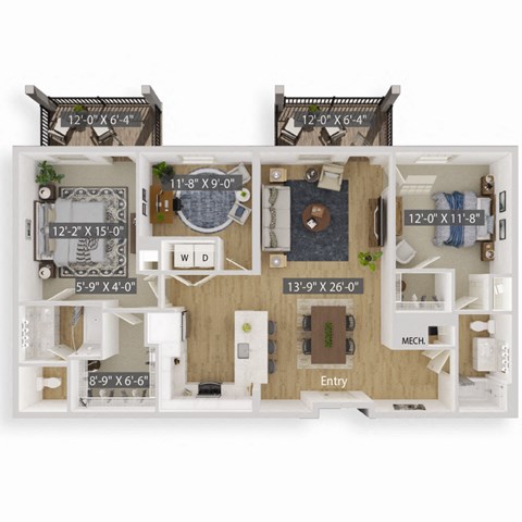 Dogwood 3D Floorplan Illustration